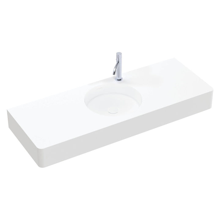 Encanto 1200 Solid Surface Wall Basin - Matte White