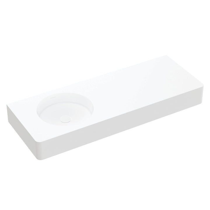 Encanto 1200 Solid Surface Wall Basin - Matte White
