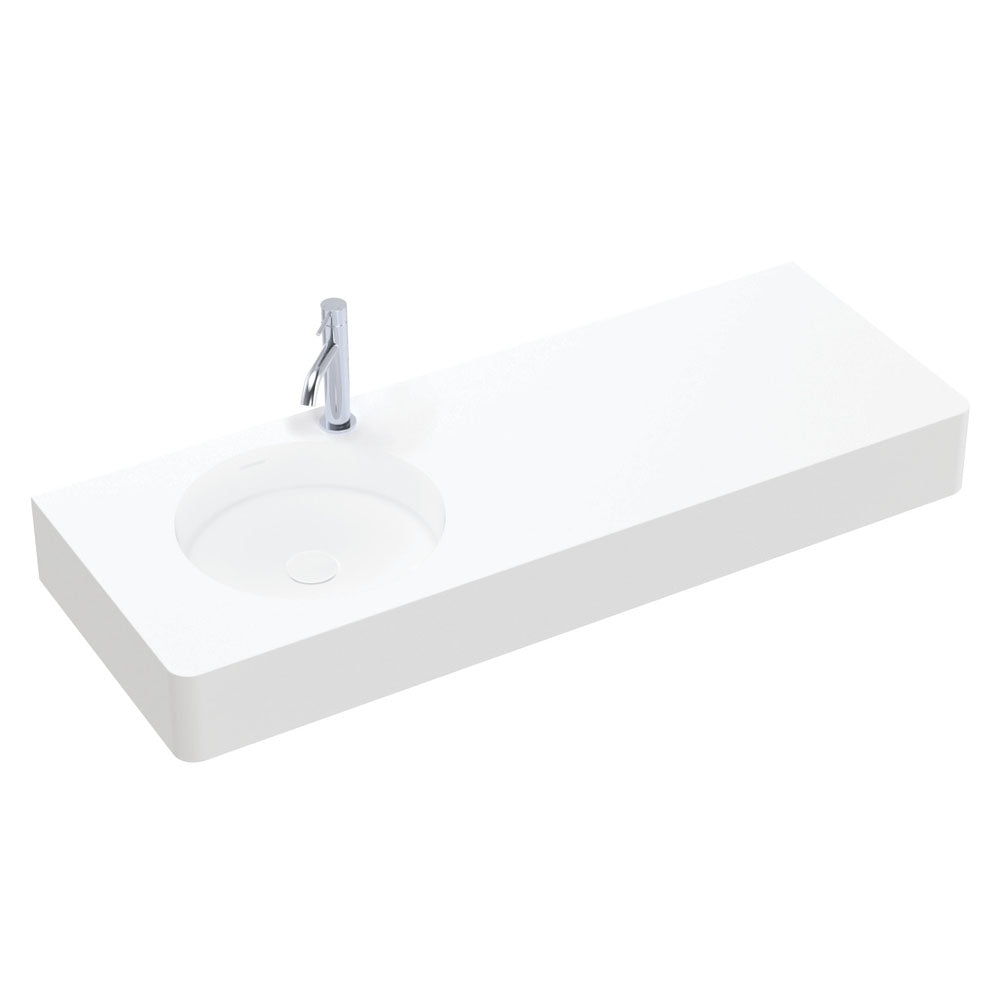 Encanto 1200 Solid Surface Wall Basin - Matte White