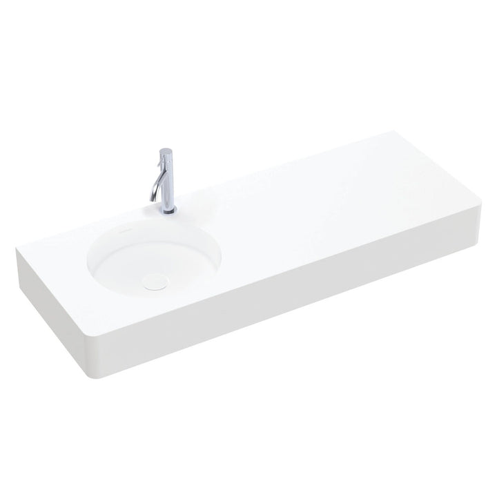 Encanto 1200 Solid Surface Wall Basin - Matte White