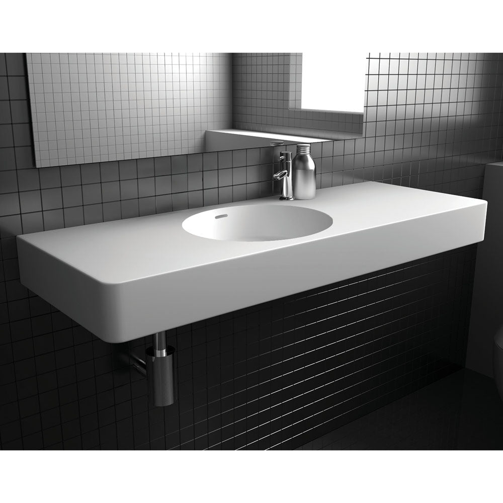 Encanto 1200 Solid Surface Wall Basin - Matte White