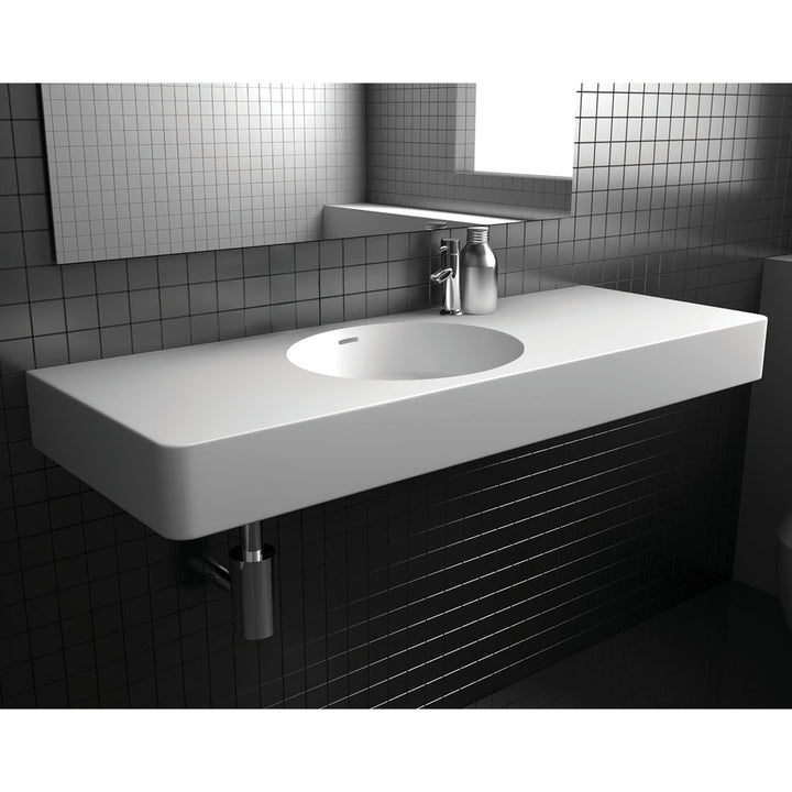 Encanto 1200 Solid Surface Wall Basin - Matte White