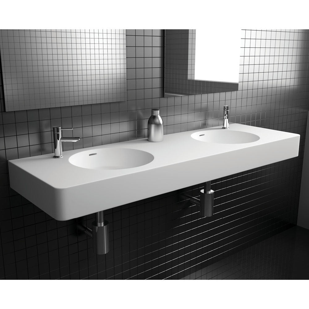 Encanto 1400 Solid Surface Wall Basin - Matte White