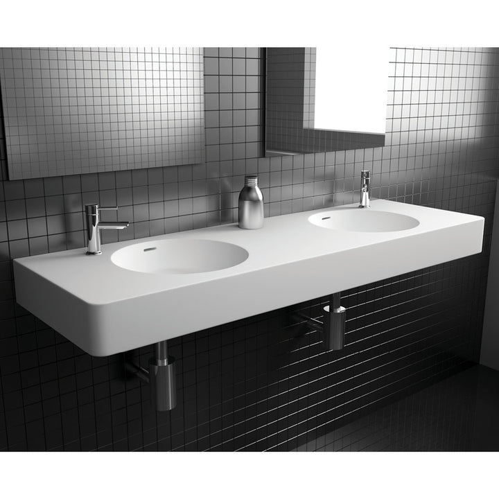 Encanto 1400 Solid Surface Wall Basin - Matte White
