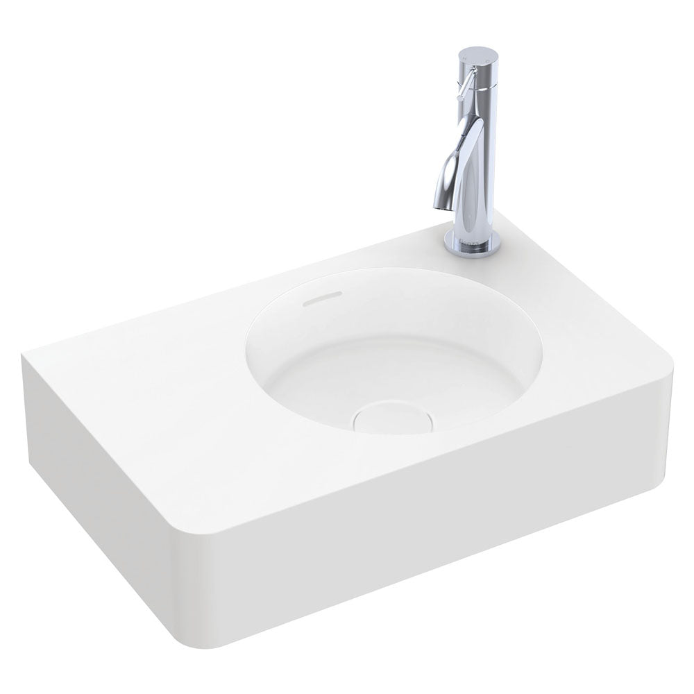 Encanto 470 Solid Surface Wall Basin - Matte White