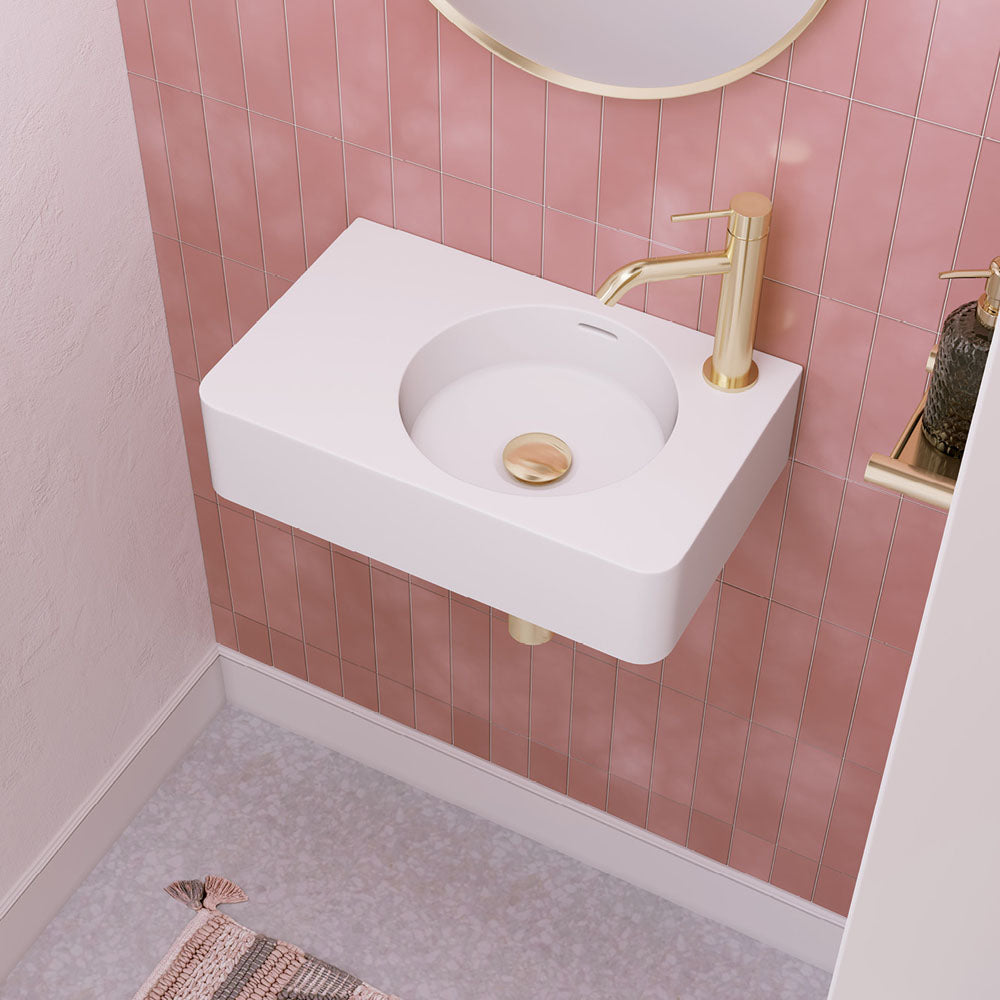 Encanto 470 Solid Surface Wall Basin - Matte White
