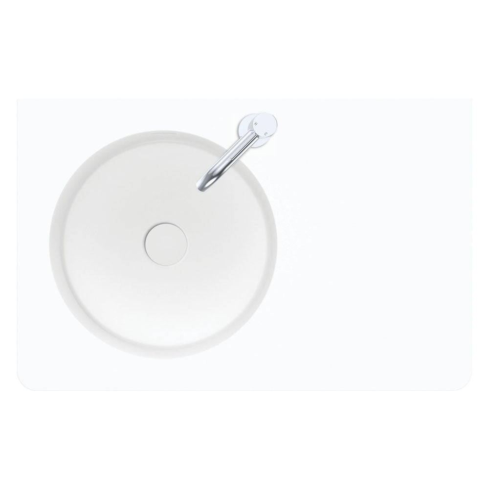 Encanto 700 Solid Surface Wall Basin - Matte White