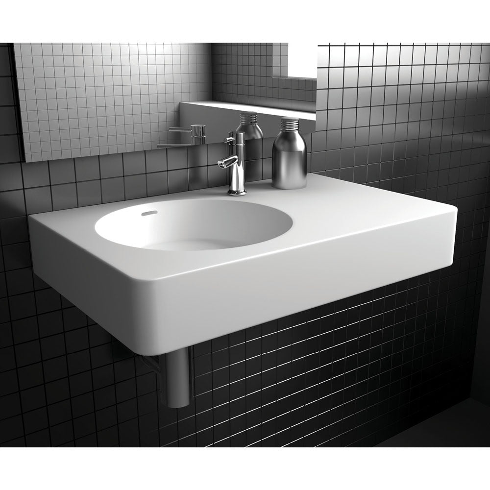 Encanto 700 Solid Surface Wall Basin - Matte White