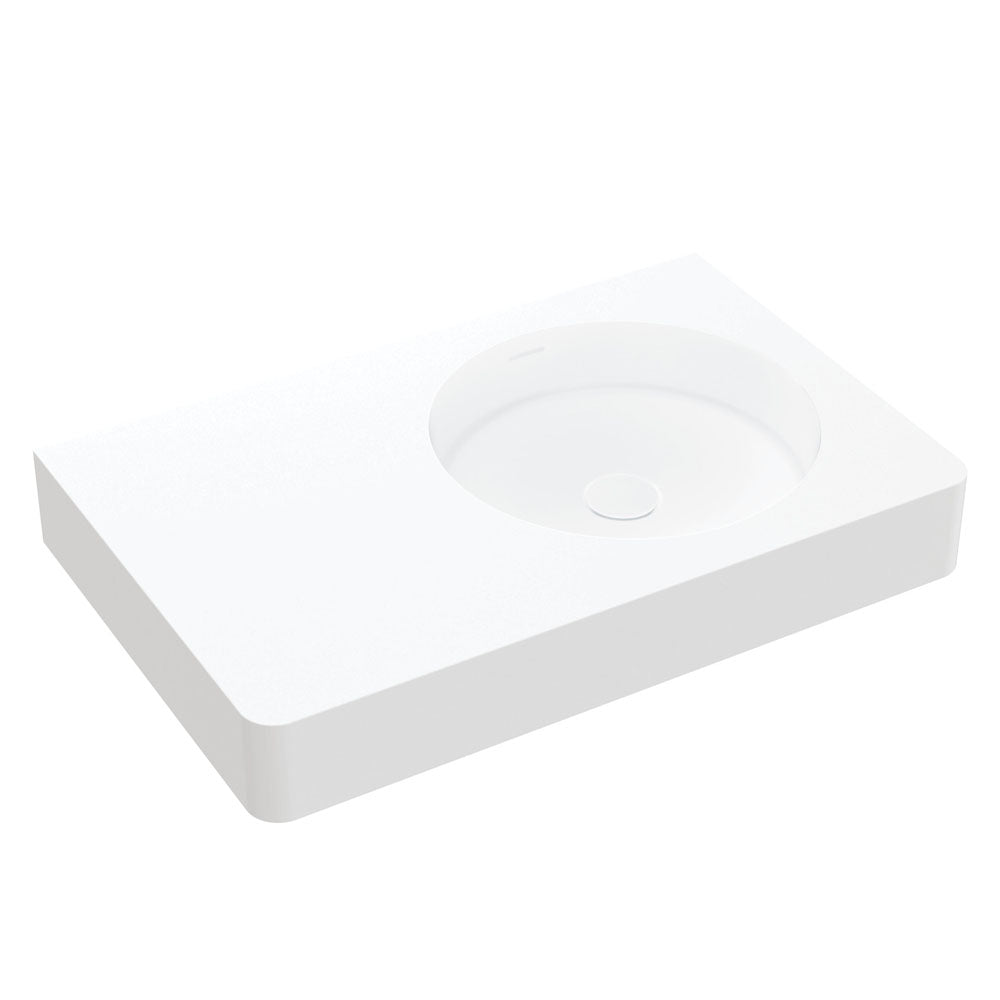 Encanto 700 Solid Surface Wall Basin - Matte White
