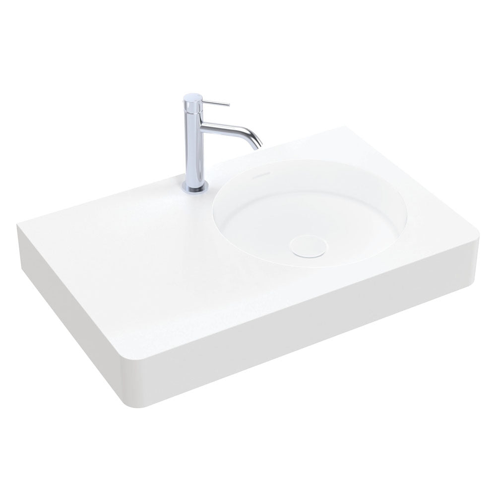 Encanto 700 Solid Surface Wall Basin - Matte White