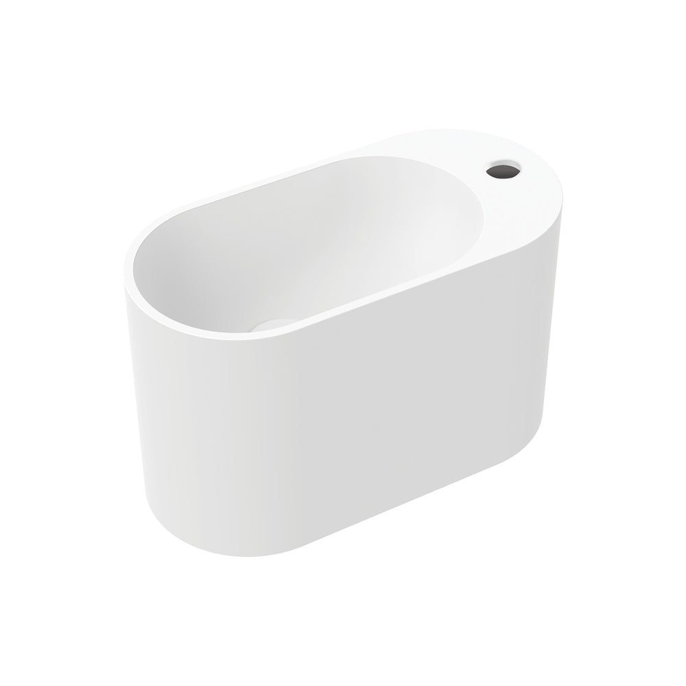 Ari Solid Surface Wall Basin - Matte White