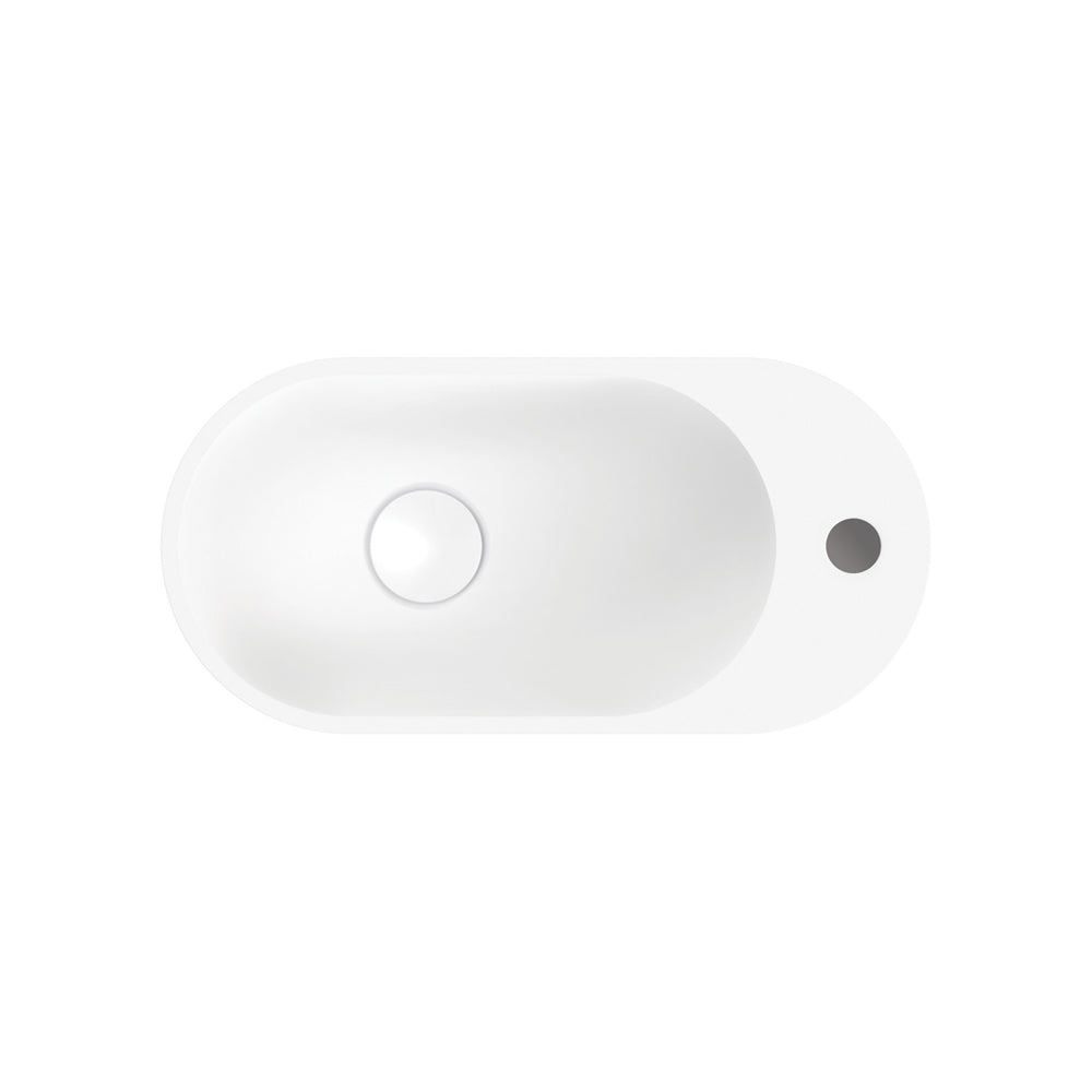 Ari Solid Surface Wall Basin - Matte White