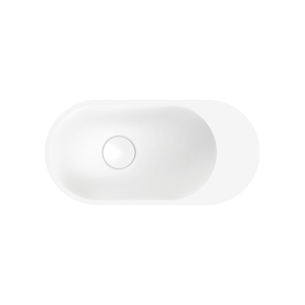 Ari Solid Surface Wall Basin - Matte White