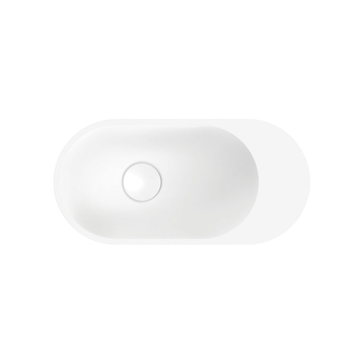 Ari Solid Surface Wall Basin - Matte White