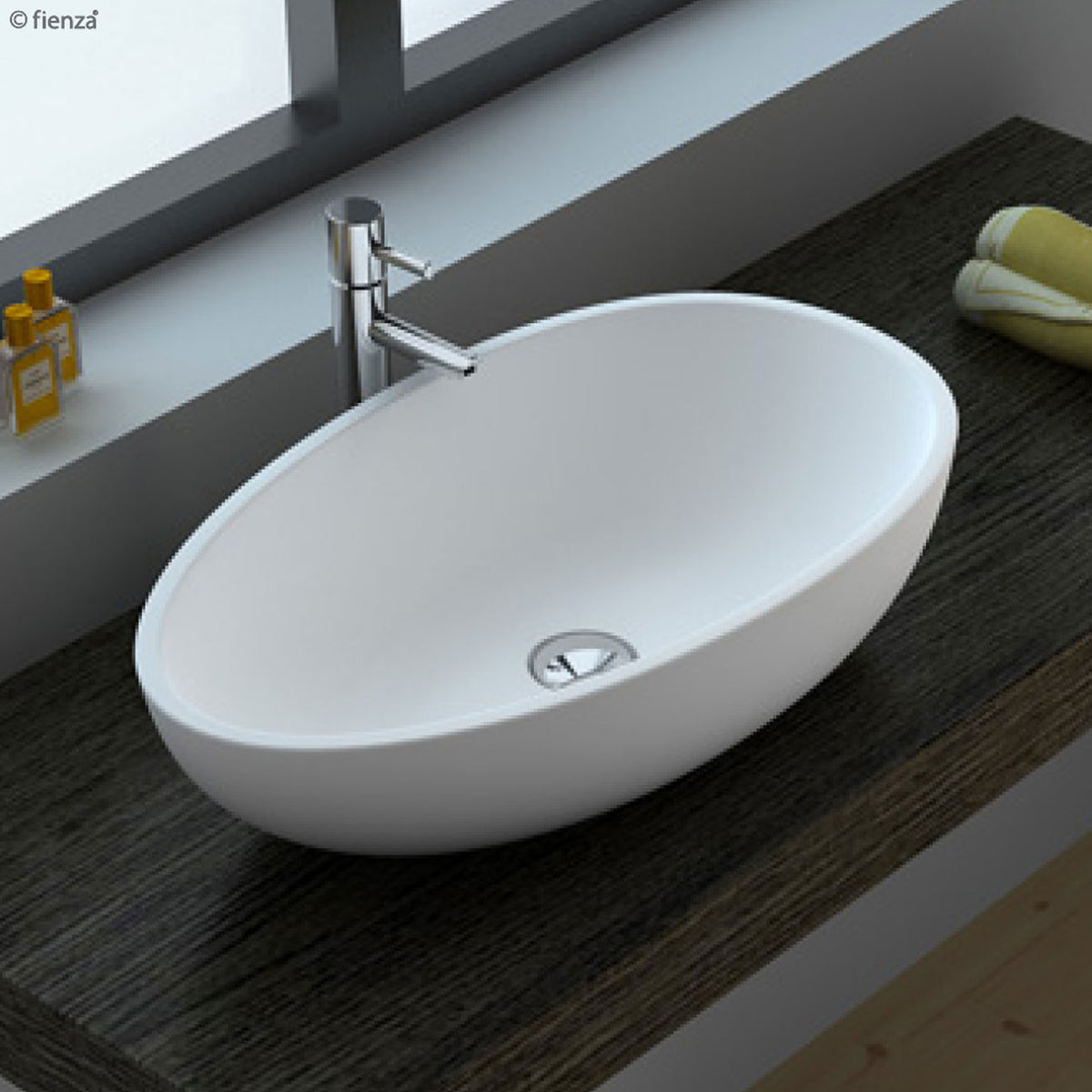 Bahama Mkii Solid Surface Above Counter Basin - Matte White