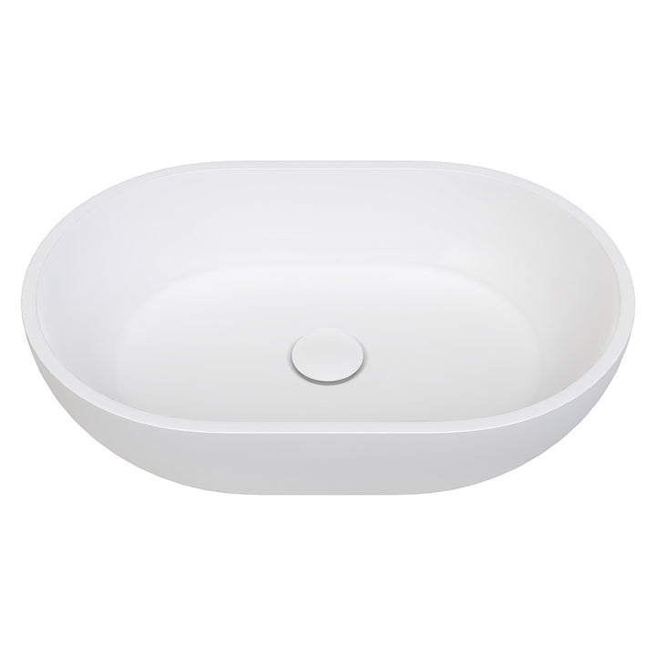 Nero Solid Surface Above Counter Basin - Matte White