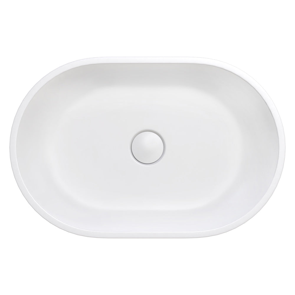 Nero Solid Surface Above Counter Basin - Matte White