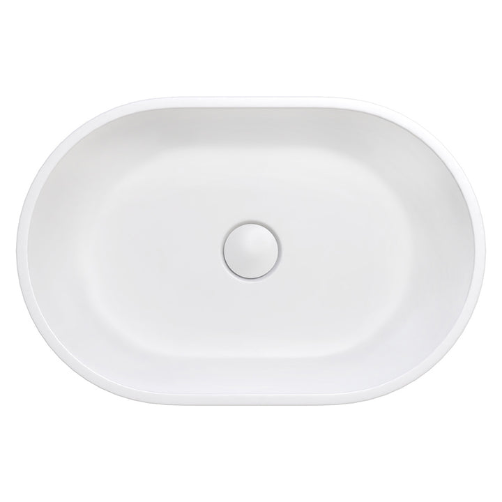 Nero Solid Surface Above Counter Basin - Matte White