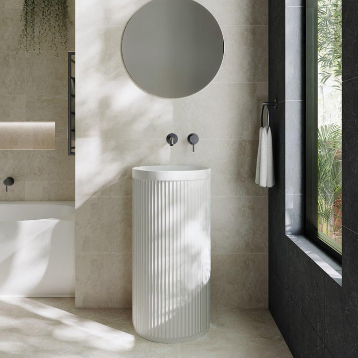 Minka Solid Surface Freestanding Basin - Matte White