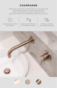 Round Combination Shower Rail, 200mm Rose, Single Function Hand Shower - Champagne Meir