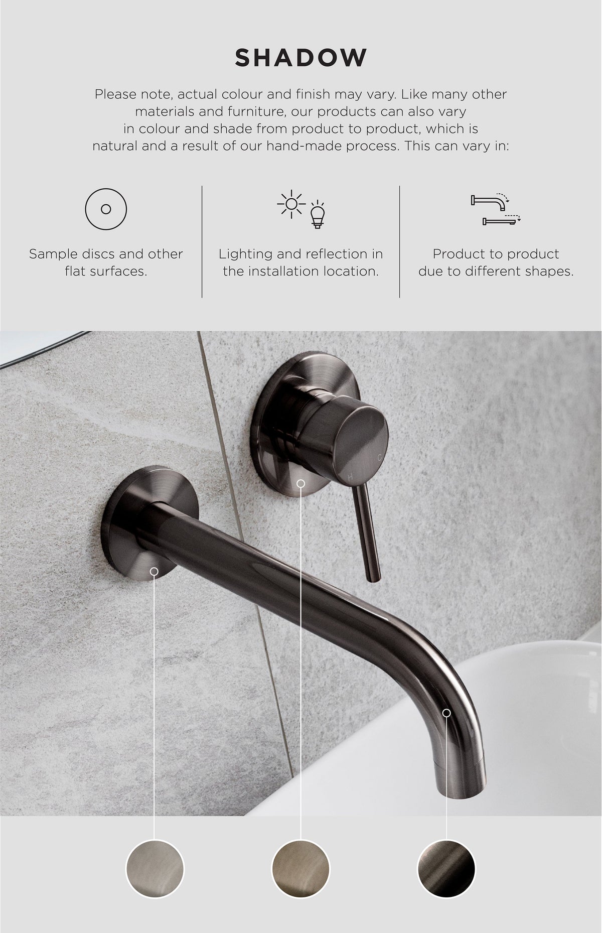 Round Hand Shower Single Function - Shadow Gunmetal