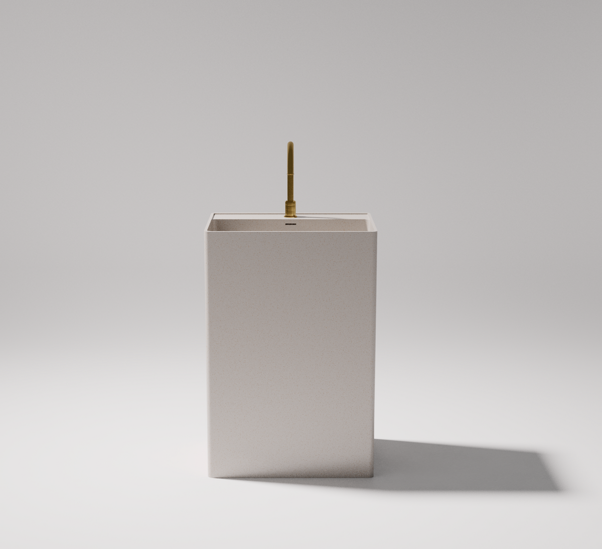 Cube above counter basin — front view