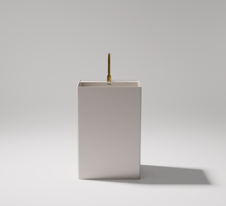 Cube above counter basin — front view