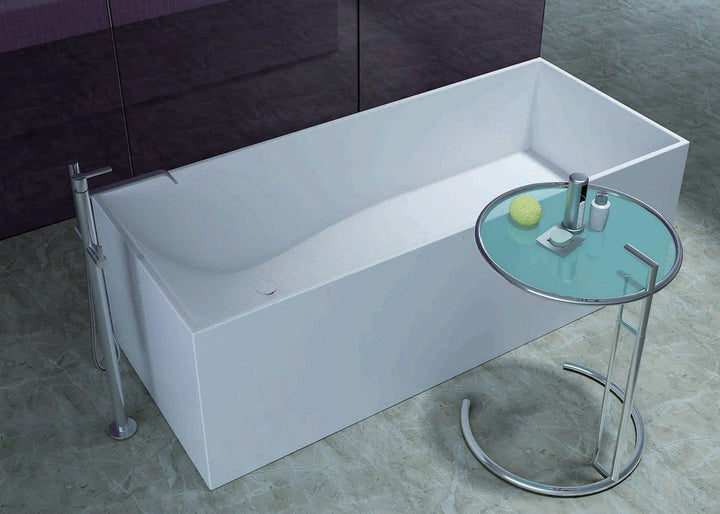 Cube freestanding bath — bathroom lifestyle