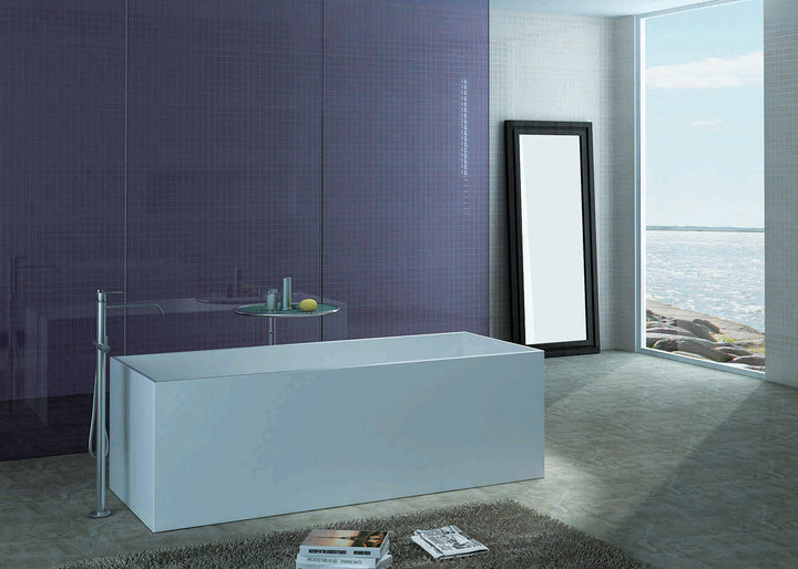 Cube freestanding bath — bathroom lifestyle