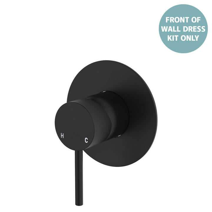 Kaya Wall Mixer Dress Kit, Large Round Plate - Trim Kit Only - Matte Black