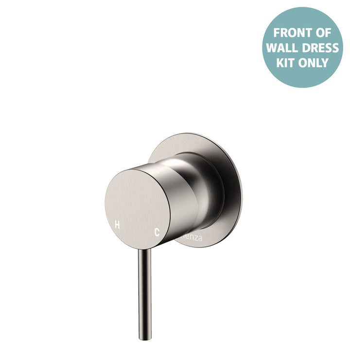 Kaya Wall Mixer Dress Kit, Small Round Plates - Trim Kit Only - Brushed Nickel