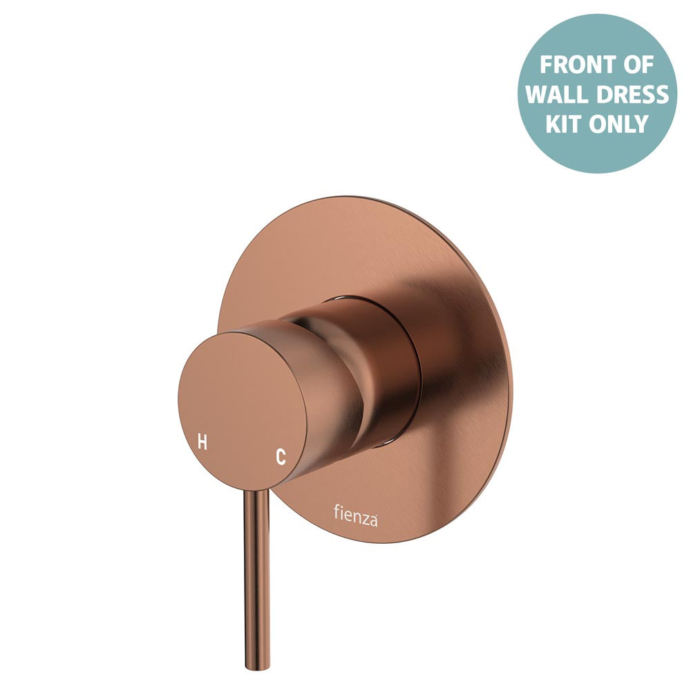 Kaya Wall Mixer Dress Kit, Large Round Plate - Trim Kit Only - Brushed Copper