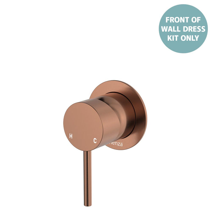 Kaya Wall Mixer Dress Kit, Small Round Plates - Trim Kit Only - Brushed Copper