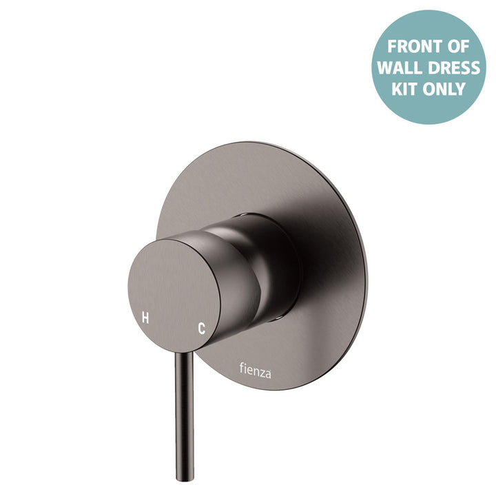 Kaya Wall Mixer Dress Kit, Large Round Plate - Trim Kit Only - Gun Metal