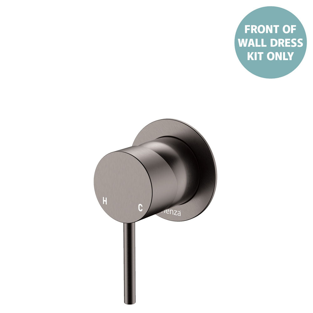 Kaya Wall Mixer Dress Kit, Small Round Plates - Trim Kit Only - Gun Metal