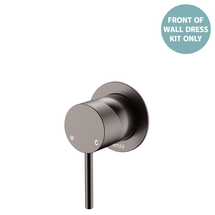 Kaya Wall Mixer Dress Kit, Small Round Plates - Trim Kit Only - Gun Metal