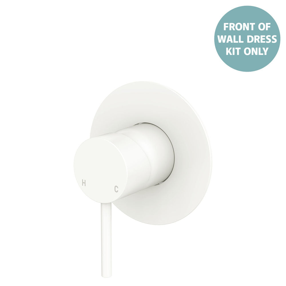 Kaya Wall Mixer Dress Kit, Large Round Plate - Trim Kit Only - Matte White