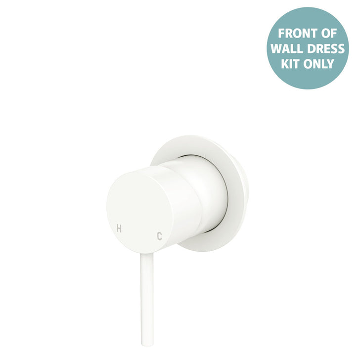 Kaya Wall Mixer Dress Kit, Small Round Plates - Trim Kit Only - Matte White