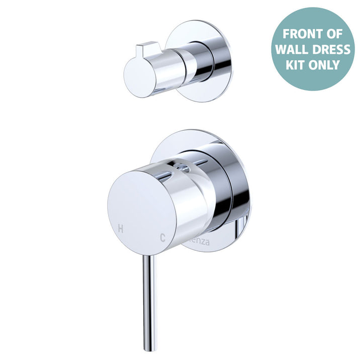 Kaya Wall Diverter Mixer Dress Kit, Small Round Plates - Trim Kit Only - Chrome