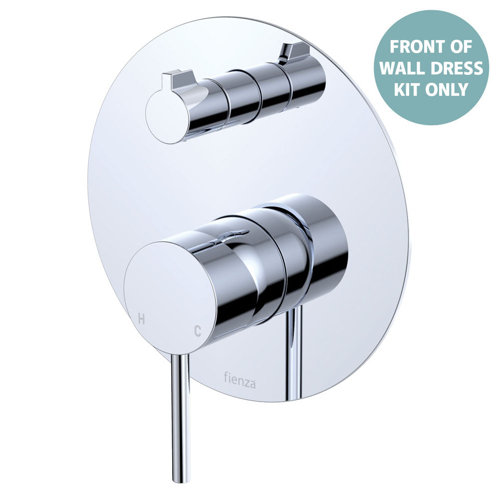 Kaya Wall Diverter Mixer Dress Kit, Large Round Plate - Trim Kit Only - Chrome