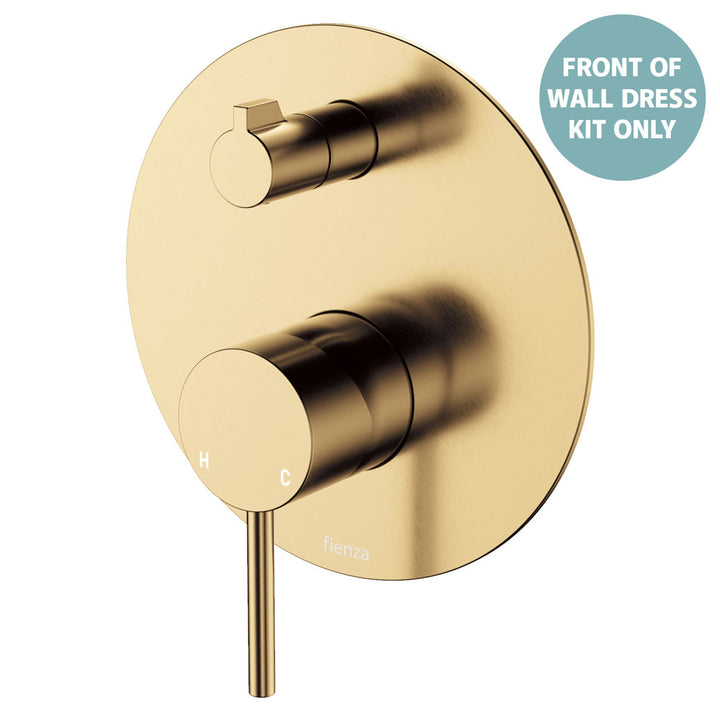 Kaya Wall Diverter Mixer Dress Kit, Large Round Plate - Trim Kit Only - Urban Brass