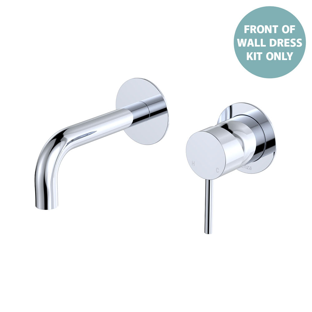 Kaya Basin/Bath Wall Mixer Dress Kit, Round Plates, 130mm Outlet - Trim Kit Only - Chrome