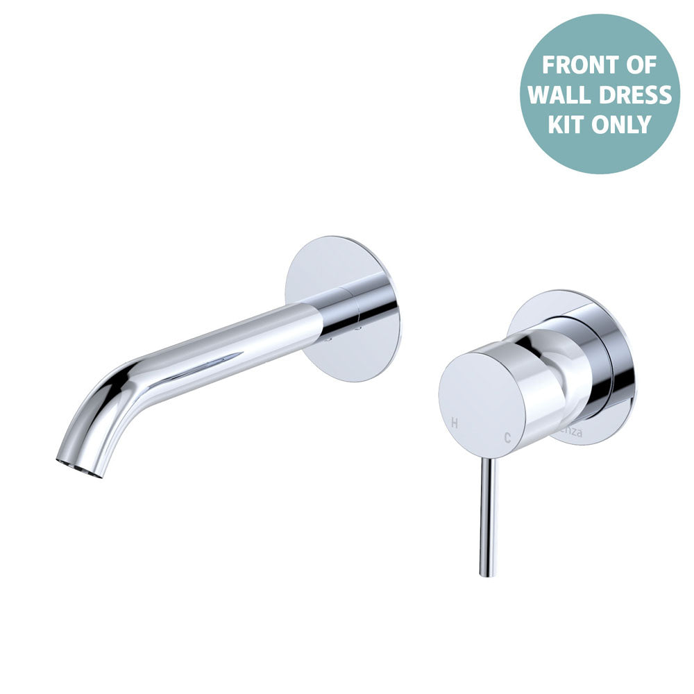 Kaya Basin/Bath Wall Mixer Dress Kit, Round Plates, 160mm Outlet - Trim Kit Only - Chrome