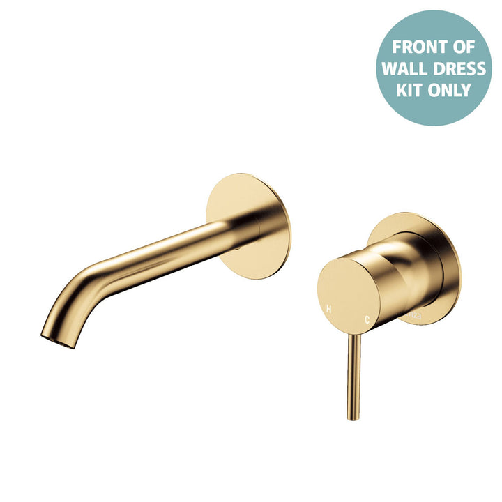 Kaya Basin/Bath Wall Mixer Dress Kit, Round Plates, 160mm Outlet - Trim Kit Only - Urban Brass