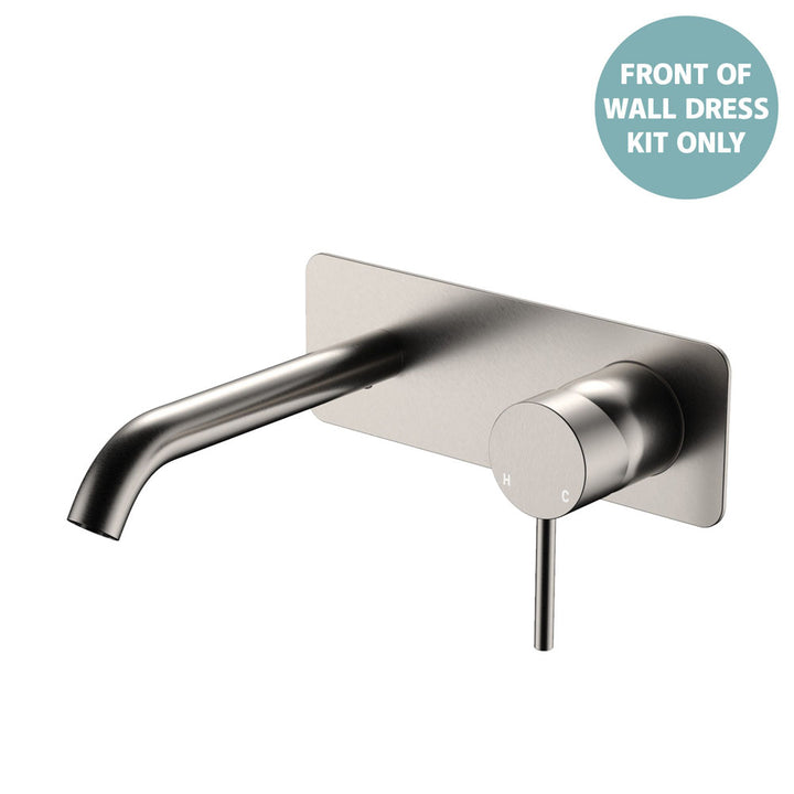 Kaya Basin/Bath Wall Mixer Dress Kit, Rectangular Plate, 160mm Outlet - Trim Kit Only - Chrome