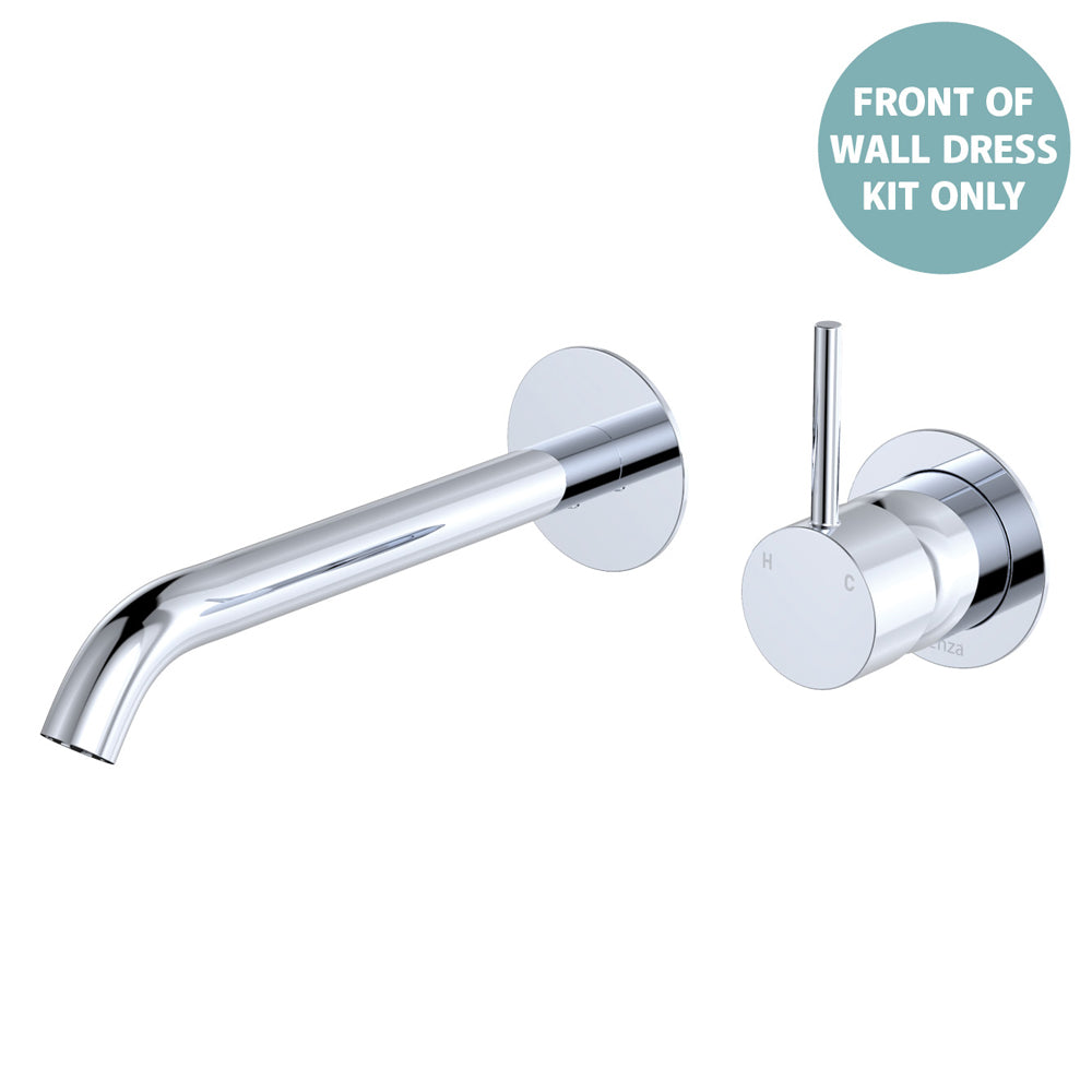 Kaya Up Basin/Bath Wall Mixer Dress Kit, Round Plates, 200mm Outlet - Trim Kit Only - Chrome
