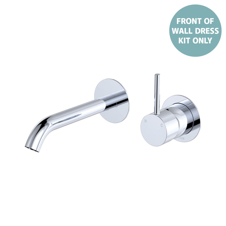 Kaya Up Basin/Bath Wall Mixer Dress Kit, Round Plates, 160mm Outlet - Trim Kit Only - Chrome