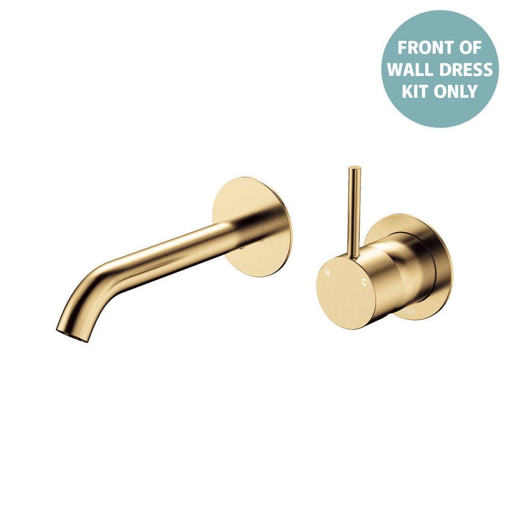 Kaya Up Basin/Bath Wall Mixer Dress Kit, Round Plates, 160mm Outlet - Trim Kit Only - Urban Brass