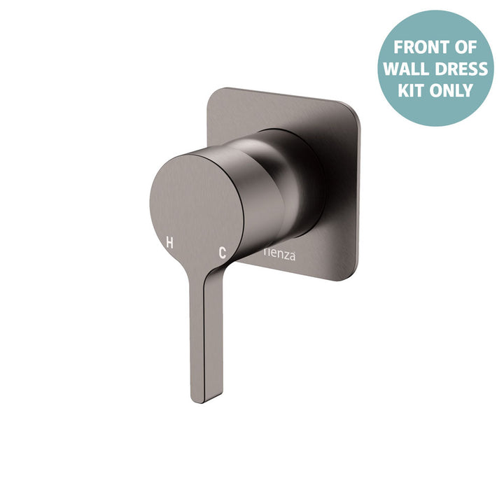 Sansa Wall Mixer Dress Kit, Square Plate - Trim Kit Only - Gun Metal