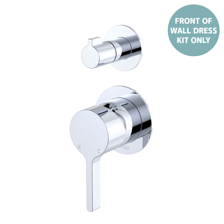 Sansa Wall Diverter Mixer Dress Kit, Small Round Plates - Trim Kit Only - Chrome